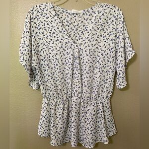 Sienna Sky Blue Floral Top Large